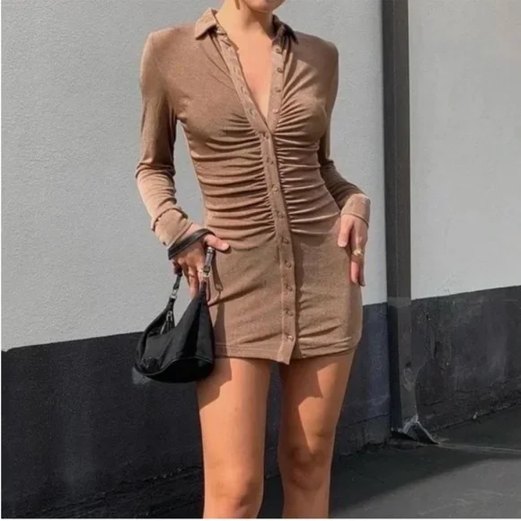 With Jean Andy Mini Dress Latte XXS - Picture 3 of 9